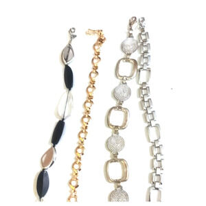 Lot Of 4 Metal Gold Tone Silver Tone Belts 1960's Design